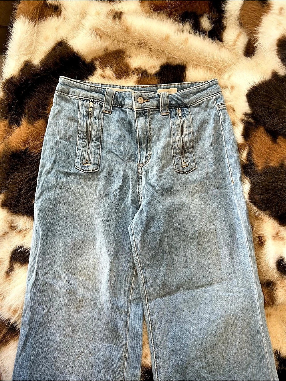Agolde Wide Leg Jeans in Blue Waist 30 Like New